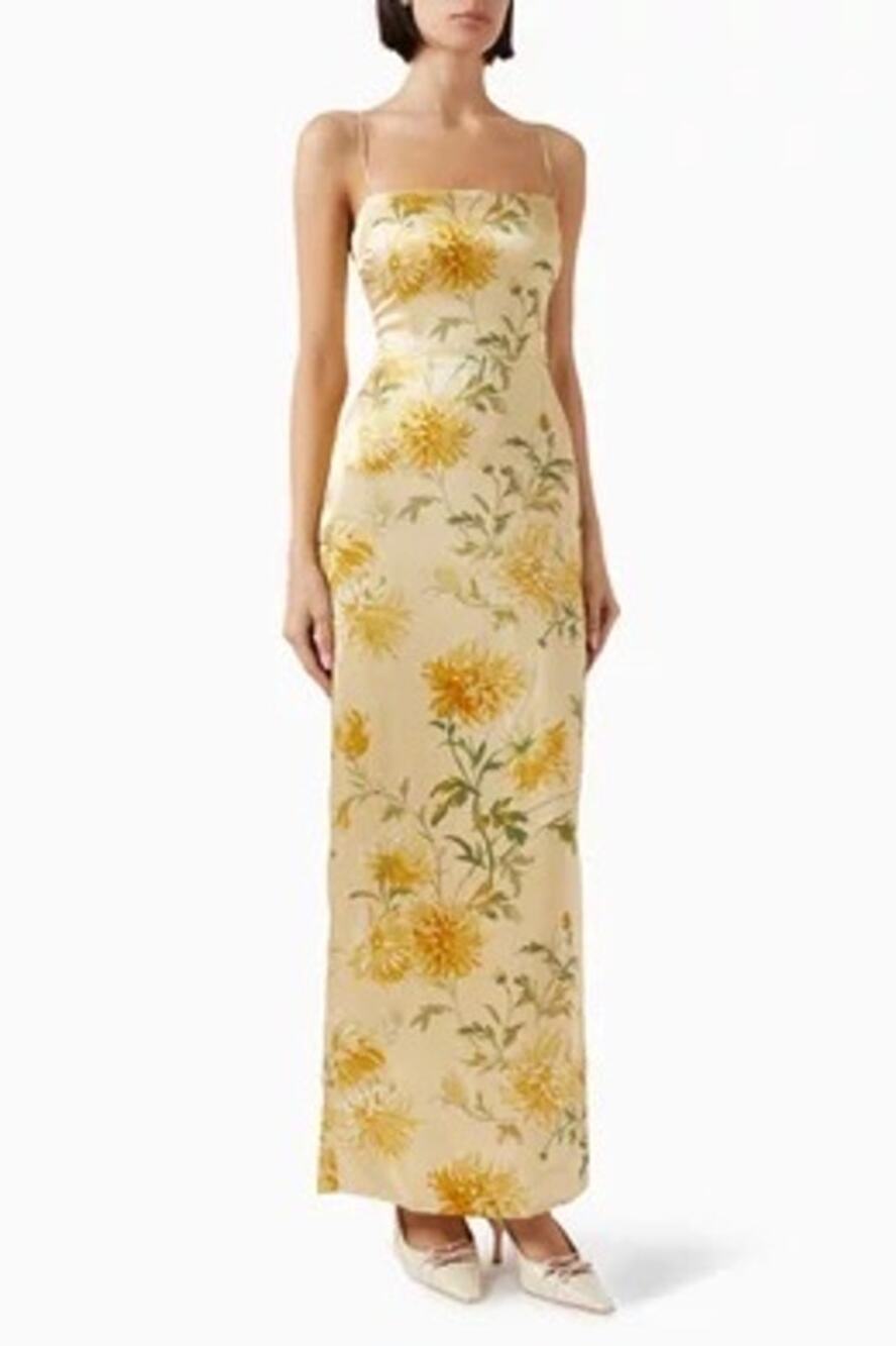 SZ 8 Reformation Frankie Floral Silk Column Maxi Dress NWT